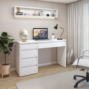 Escrivaninha 5 Gavetas 100% MDF   Branco