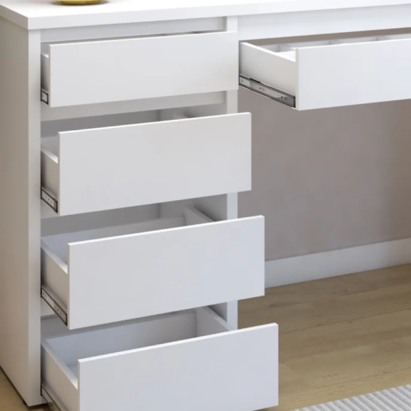 Escrivaninha 5 Gavetas 100% MDF   Branco - Image 10