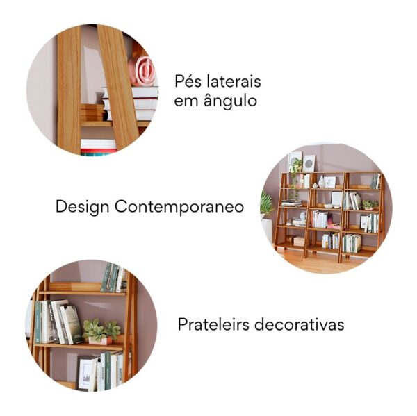 Estante para Livros Escada 140cmx61cm 4 Prateleiras - Image 5
