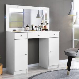 Penteadeira Camarim Carisma 2 Portas 3 Gavetas com LED Branco