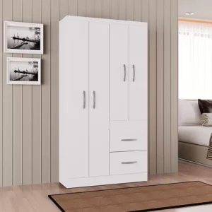 Guarda Roupa Solteiro Milão 4 Portas Branco