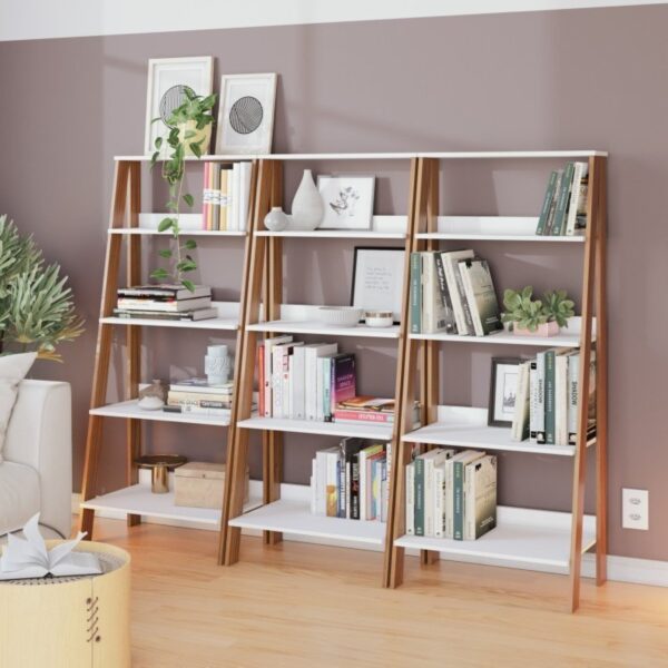 Estante para Livros Escada 140cmx61cm 4 Prateleiras - Image 4