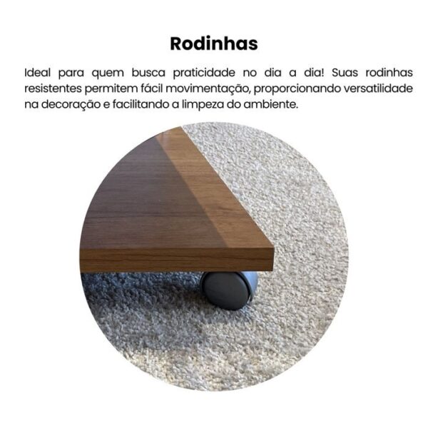 Mesa de Centro com Rodízio Quadrada Saara - Image 6