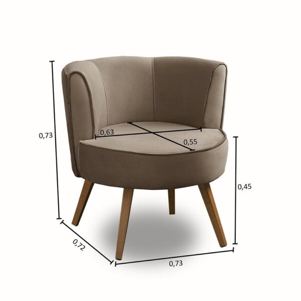 Kit 2 Poltronas Para Sala Decorativa Estofados Capuccino - Image 6