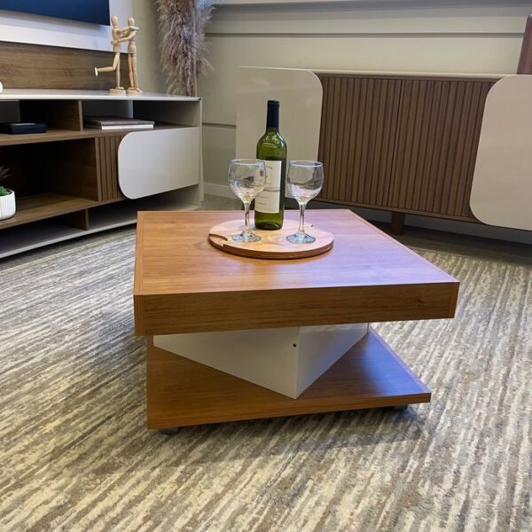 Mesa de Centro com Rodízio Quadrada Saara - Image 2