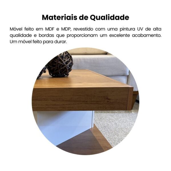 Mesa de Centro com Rodízio Quadrada Saara - Image 7