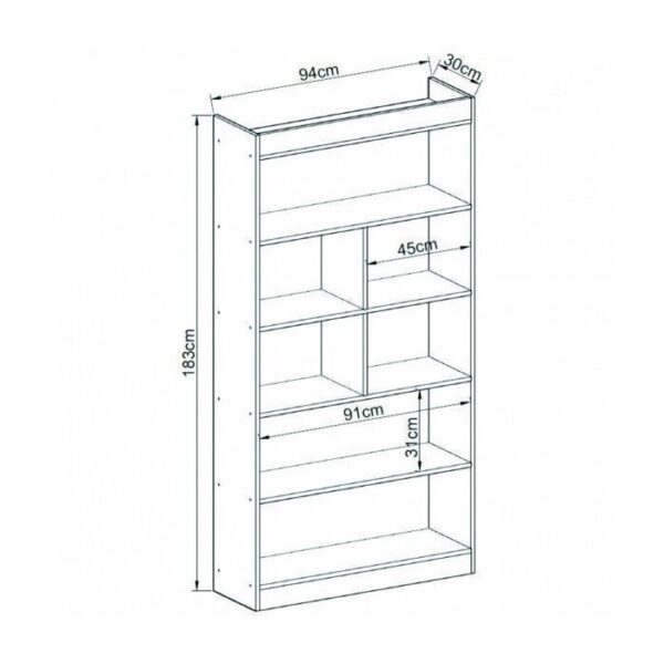 Estante para Livros 4 Prateleiras 183cm x 94cm Magnólia - Image 5