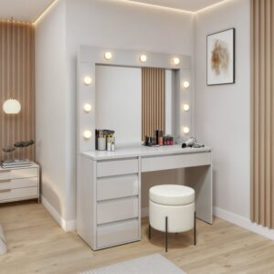 Penteadeira Camarim 5 Gavetas Munique Off White