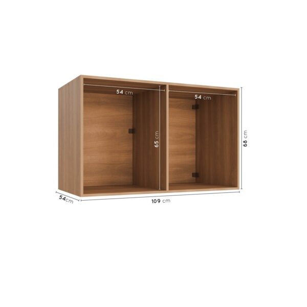 Guarda-Roupa Modulado Solteiro com Mesa de Cabeceira 7 Portas 3 Peças Hera CabeCasa MadeiraMadeira Louro/Branco Geada/Cromado - Image 10