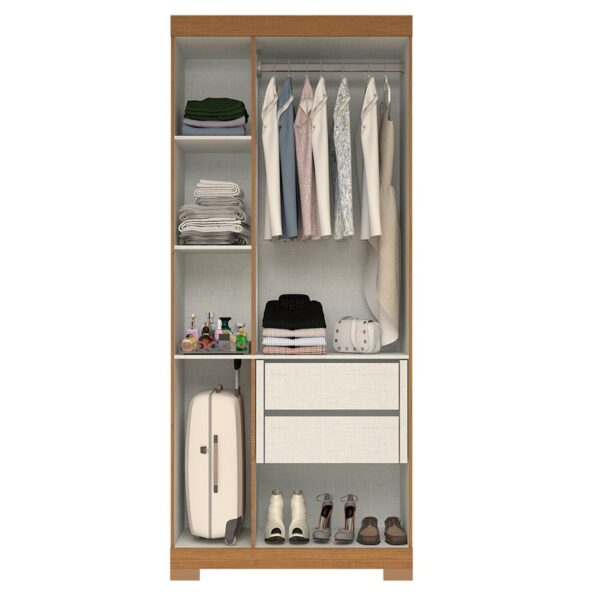 Guarda-roupa Solteiro 82,60cm 3 Portas 100% Mdf Papoulas Espresso Móveis Cinamomo - Image 3
