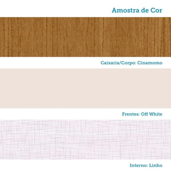 Guarda-roupa Solteiro 82,60cm 3 Portas 100% Mdf Papoulas Espresso Móveis Cinamomo/Off White - Image 5