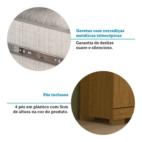 Guarda-roupa Solteiro 82,60cm 3 Portas 100% Mdf Papoulas Espresso Móveis Cinamomo - Image 8